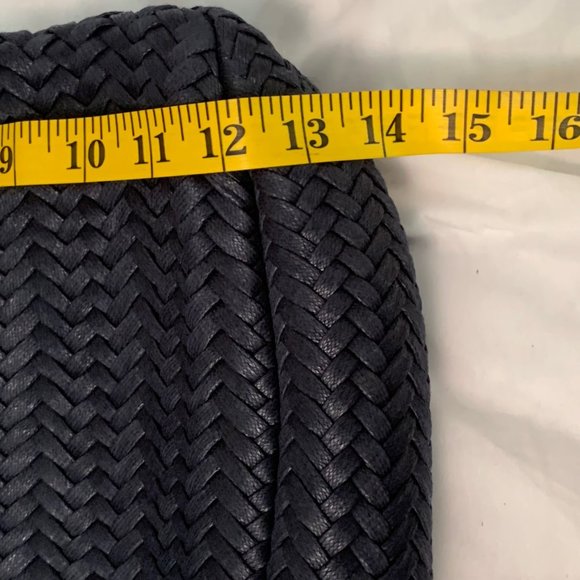 Talbots Navy Weave Handbag with Chunky Rope Handle EUC - Picture 15 of 16